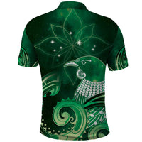 New Zealand Matariki Polo Shirt Maori Tui Bird Green Galaxy DT05 - Polynesian Pride