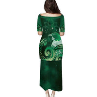 New Zealand Matariki Puletasi Maori Tui Bird Green Galaxy