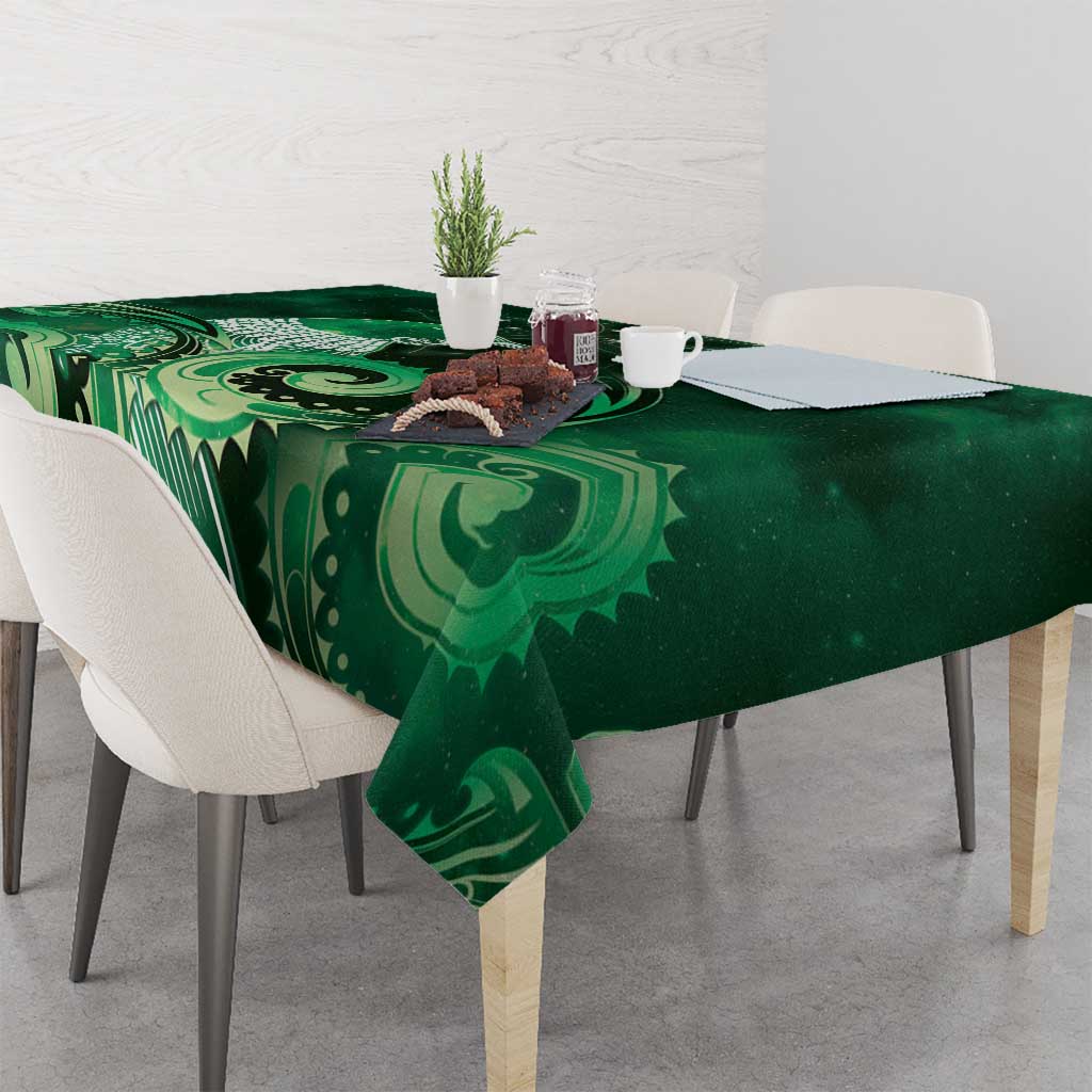 New Zealand Matariki Tablecloth Maori Tui Bird Green Galaxy
