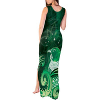 New Zealand Matariki Tank Maxi Dress Maori Tui Bird Green Galaxy DT05 - Polynesian Pride