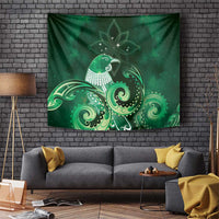 New Zealand Matariki Tapestry Maori Tui Bird Green Galaxy