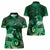New Zealand Matariki Women Polo Shirt Maori Tui Bird Green Galaxy
