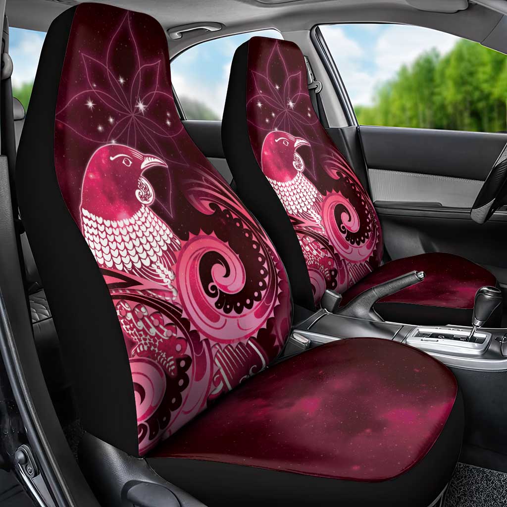 New Zealand Matariki Car Seat Cover Maori Tui Bird Magenta Galaxy