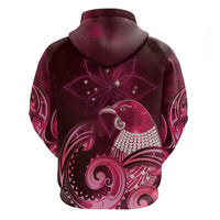 New Zealand Matariki Hoodie Maori Tui Bird Magenta Galaxy DT05 - Polynesian Pride