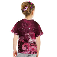 New Zealand Matariki Kid T Shirt Maori Tui Bird Magenta Galaxy DT05 - Polynesian Pride