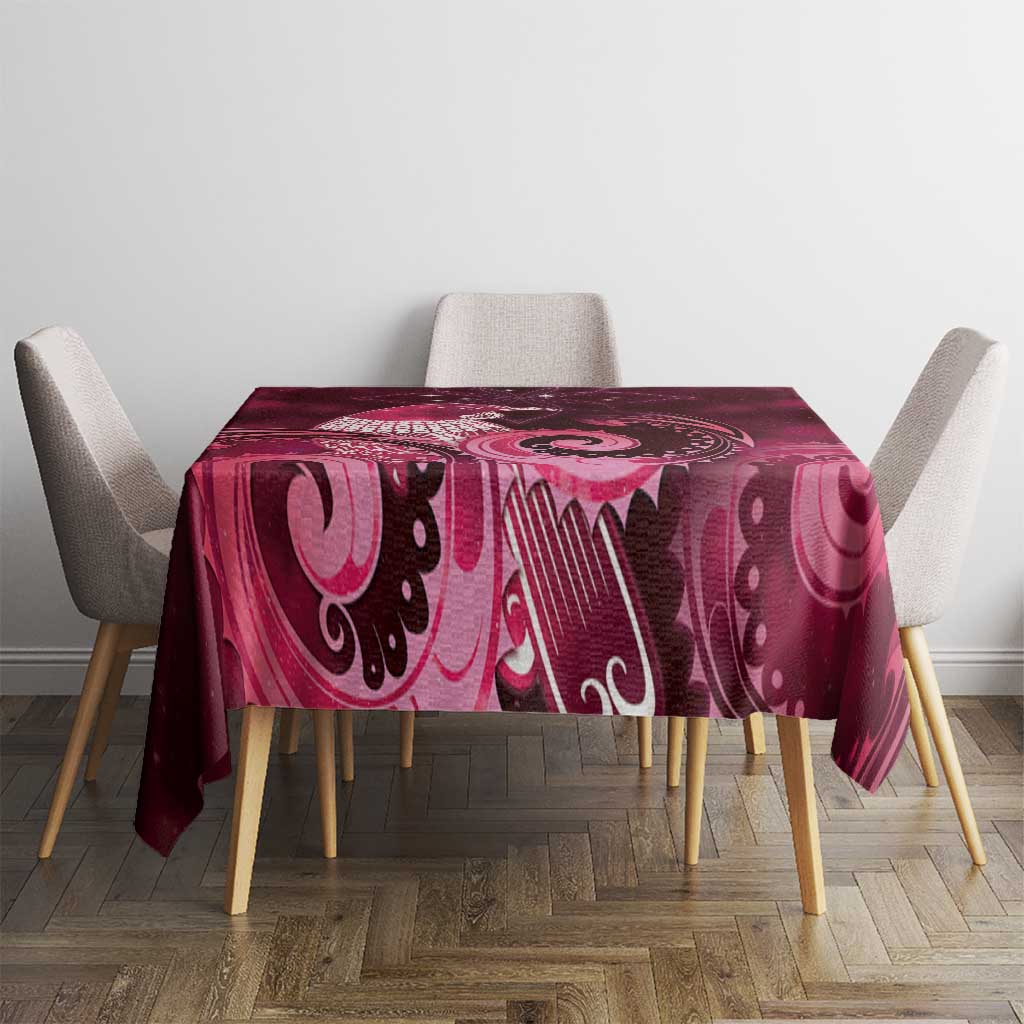 New Zealand Matariki Tablecloth Maori Tui Bird Magenta Galaxy