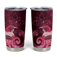 New Zealand Matariki Tumbler Cup Maori Tui Bird Magenta Galaxy