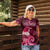 New Zealand Matariki Women Polo Shirt Maori Tui Bird Magenta Galaxy