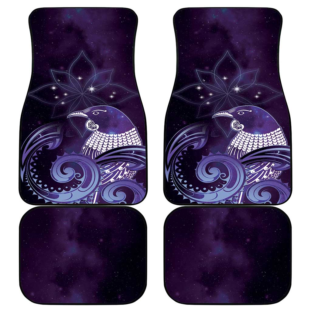New Zealand Matariki Car Mats Maori Tui Bird Purple Galaxy