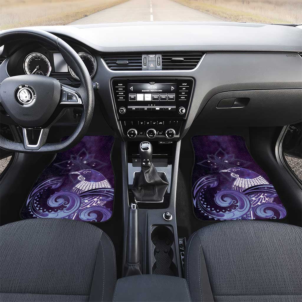 New Zealand Matariki Car Mats Maori Tui Bird Purple Galaxy