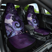 New Zealand Matariki Car Seat Cover Maori Tui Bird Purple Galaxy
