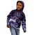 New Zealand Matariki Kid Hoodie Maori Tui Bird Purple Galaxy