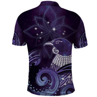 New Zealand Matariki Polo Shirt Maori Tui Bird Purple Galaxy DT05 - Polynesian Pride