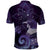 New Zealand Matariki Polo Shirt Maori Tui Bird Purple Galaxy