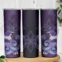 New Zealand Matariki Skinny Tumbler Maori Tui Bird Purple Galaxy