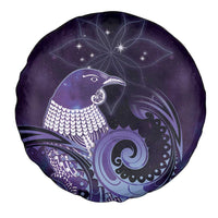 New Zealand Matariki Spare Tire Cover Maori Tui Bird Purple Galaxy
