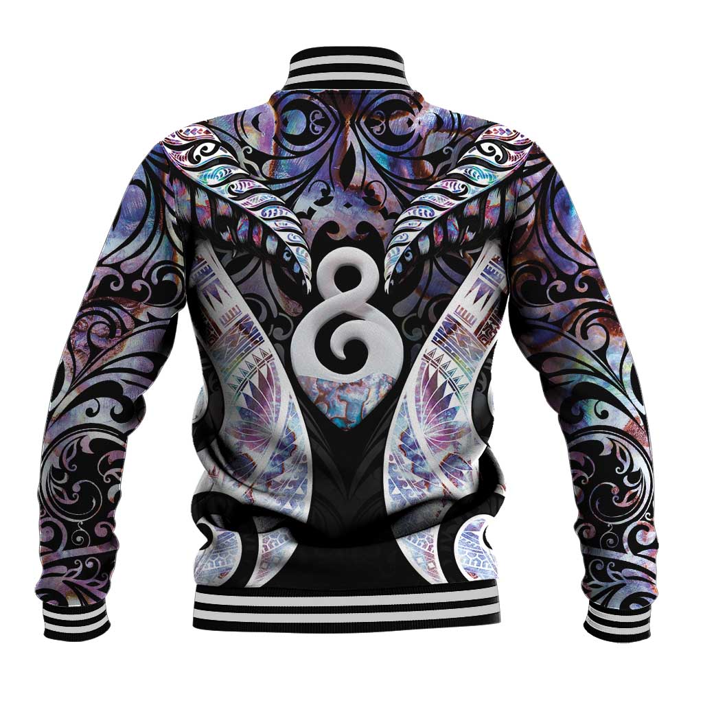 New Zealand Aotearoa Baseball Jacket Pikorua Single Twist Pink Paua Shell DT05 - Polynesian Pride