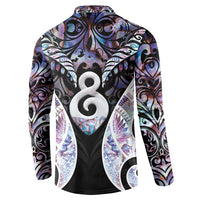 New Zealand Aotearoa Button Sweatshirt Pikorua Single Twist Pink Paua Shell