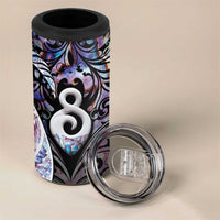 New Zealand Aotearoa 4 in 1 Can Cooler Tumbler Pikorua Single Twist Pink Paua Shell DT05 - Polynesian Pride