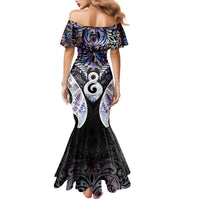 New Zealand Aotearoa Family Matching Mermaid Dress and Hawaiian Shirt Pikorua Single Twist Pink Paua Shell DT05 - Polynesian Pride