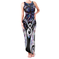 New Zealand Aotearoa Family Matching Tank Maxi Dress and Hawaiian Shirt Pikorua Single Twist Pink Paua Shell DT05 Mom's Dress Pink - Polynesian Pride