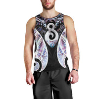 New Zealand Aotearoa Men Tank Top Pikorua Single Twist Pink Paua Shell DT05 - Polynesian Pride