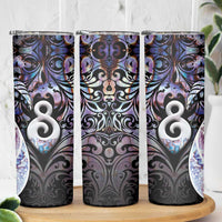 New Zealand Aotearoa Skinny Tumbler Pikorua Single Twist Pink Paua Shell DT05 - Polynesian Pride