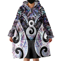 New Zealand Aotearoa Wearable Blanket Hoodie Pikorua Single Twist Pink Paua Shell DT05 - Polynesian Pride