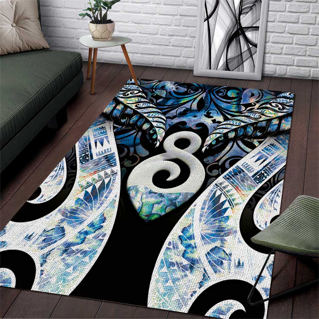 New Zealand Aotearoa Area Rug Pikorua Single Twist Green Paua Shell