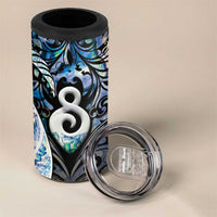 New Zealand Aotearoa 4 in 1 Can Cooler Tumbler Pikorua Single Twist Green Paua Shell DT05 - Polynesian Pride