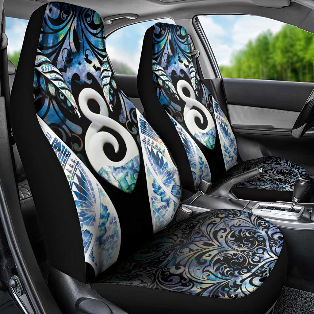 New Zealand Aotearoa Car Seat Cover Pikorua Single Twist Green Paua Shell DT05 - Polynesian Pride