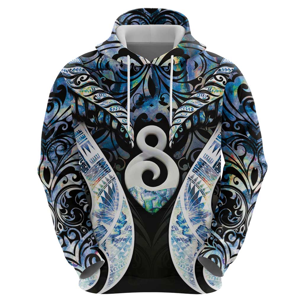 New Zealand Aotearoa Hoodie Pikorua Single Twist Green Paua Shell