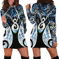 New Zealand Aotearoa Hoodie Dress Pikorua Single Twist Green Paua Shell DT05 - Polynesian Pride