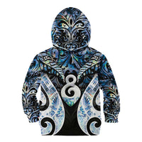 New Zealand Aotearoa Kid Hoodie Pikorua Single Twist Green Paua Shell DT05 - Polynesian Pride