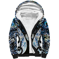 New Zealand Aotearoa Sherpa Hoodie Pikorua Single Twist Green Paua Shell DT05 Unisex Green - Polynesian Pride