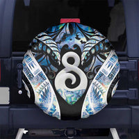 New Zealand Aotearoa Spare Tire Cover Pikorua Single Twist Green Paua Shell DT05 No hole Green - Polynesian Pride
