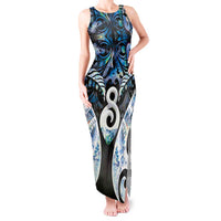 New Zealand Aotearoa Tank Maxi Dress Pikorua Single Twist Green Paua Shell DT05 Women Green - Polynesian Pride