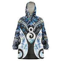 New Zealand Aotearoa Wearable Blanket Hoodie Pikorua Single Twist Green Paua Shell DT05 One Size Green - Polynesian Pride