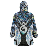 New Zealand Aotearoa Wearable Blanket Hoodie Pikorua Single Twist Green Paua Shell DT05 - Polynesian Pride