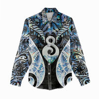 New Zealand Aotearoa Women Casual Shirt Pikorua Single Twist Green Paua Shell