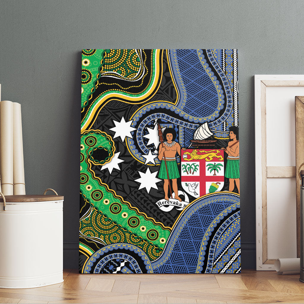 South Sea Islanders And Fiji Canvas Wall Art Fijian Coat Of Arms And Southern Cross DT05 - Polynesian Pride