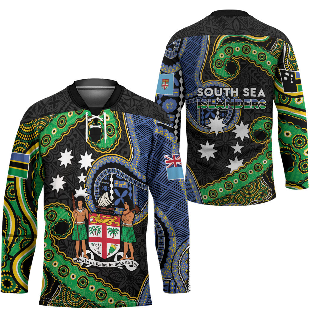 South Sea Islanders And Fiji Hockey Jersey Fijian Coat Of Arms And Southern Cross DT05 - Polynesian Pride