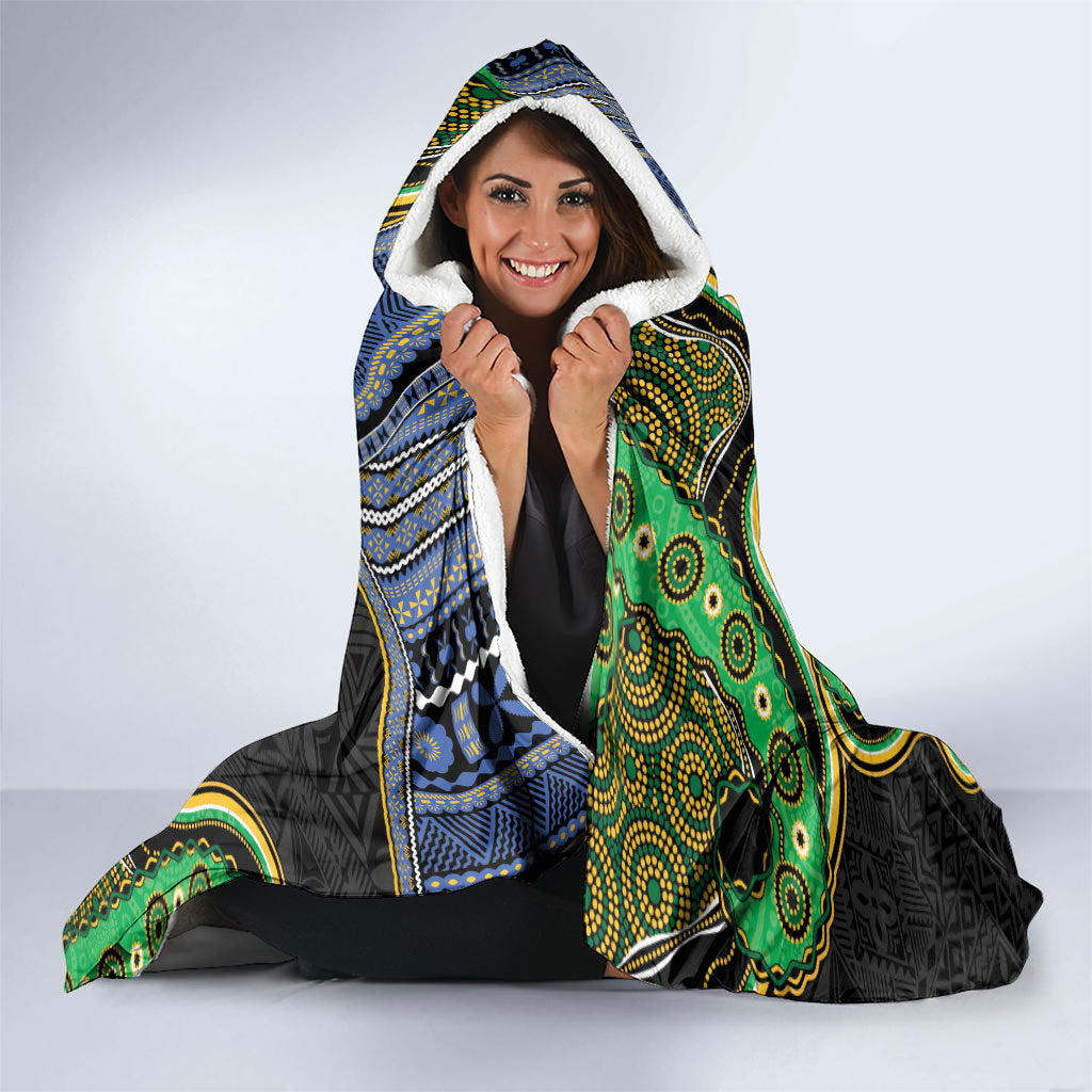 South Sea Islanders And Fiji Hooded Blanket Fijian Coat Of Arms And Southern Cross DT05 - Polynesian Pride