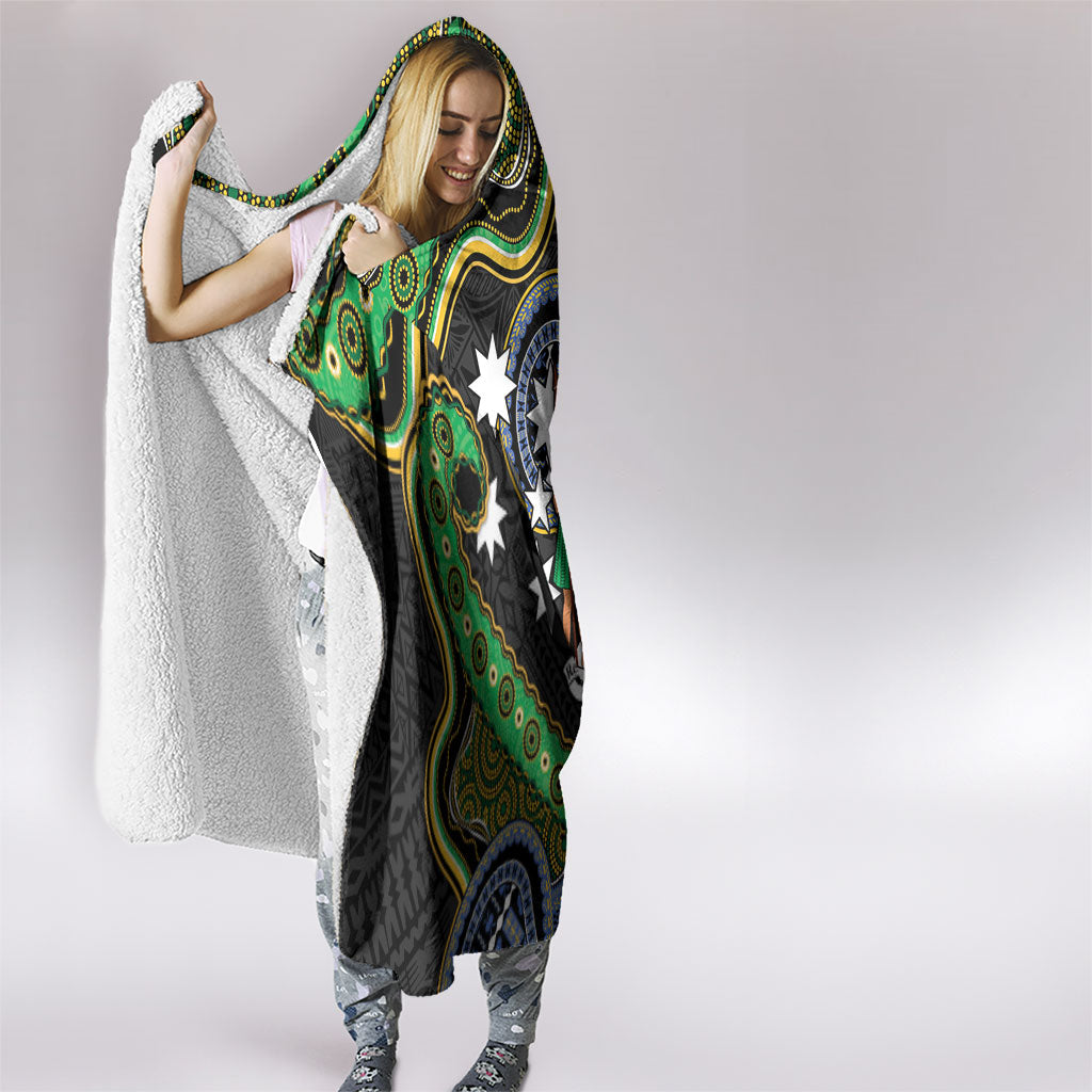 South Sea Islanders And Fiji Hooded Blanket Fijian Coat Of Arms And Southern Cross DT05 - Polynesian Pride