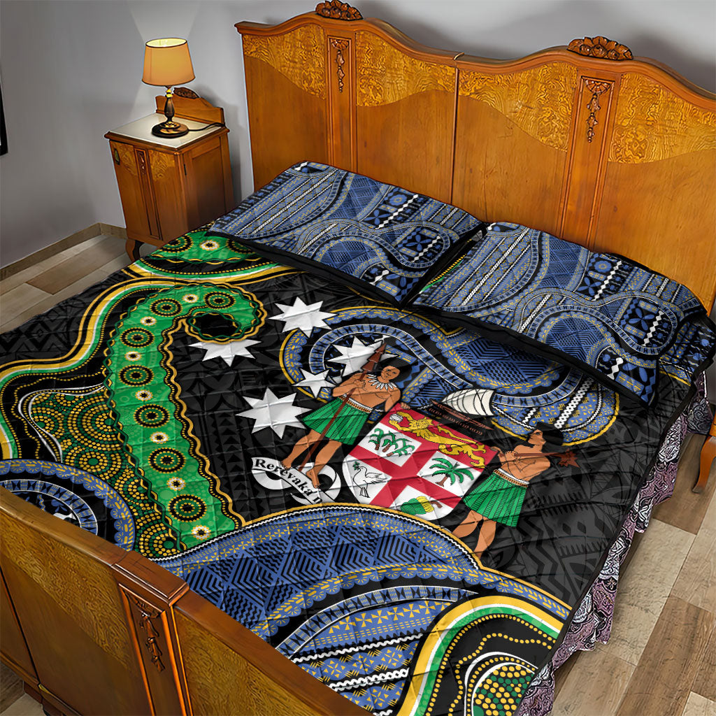 South Sea Islanders And Fiji Quilt Bed Set Fijian Coat Of Arms And Southern Cross DT05 - Polynesian Pride