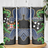 South Sea Islanders And Fiji Skinny Tumbler Fijian Coat Of Arms And Southern Cross DT05 - Polynesian Pride