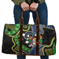 South Sea Islanders And Fiji Travel Bag Fijian Coat Of Arms And Southern Cross DT05 Black - Polynesian Pride