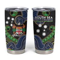 South Sea Islanders And Fiji Tumbler Cup Fijian Coat Of Arms And Southern Cross DT05 Black - Polynesian Pride