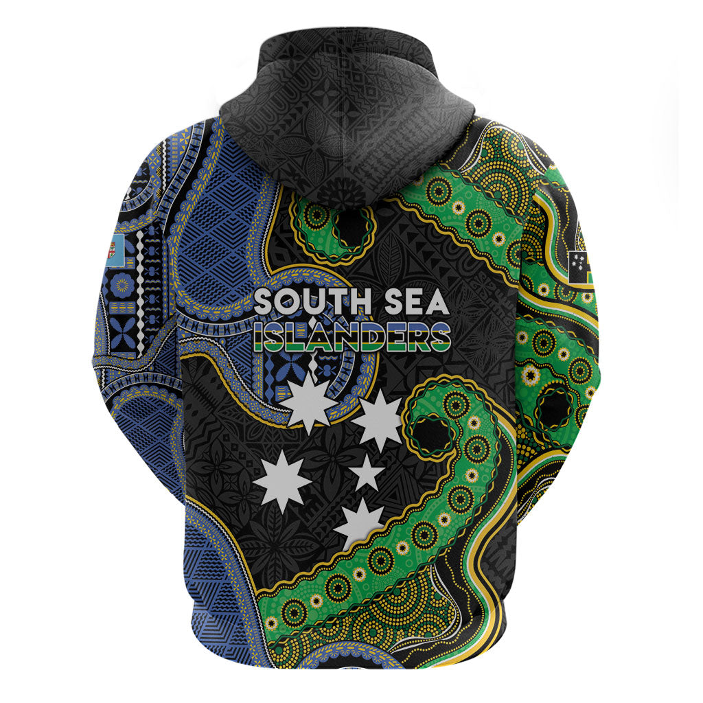 South Sea Islanders And Fiji Zip Hoodie Fijian Coat Of Arms And Southern Cross DT05 - Polynesian Pride