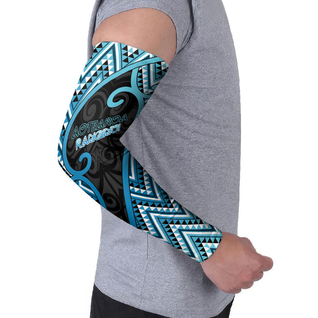 Custom Aotearoa Atua Ranginui Arm Sleeves Maori Sky Father Koru Patterns